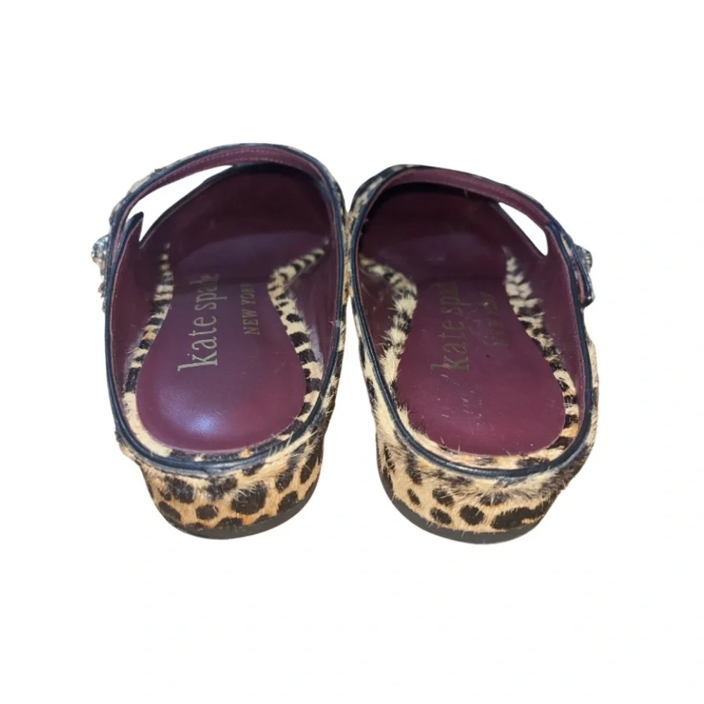 Kate Spade Meg Leopard Print Calf Hair Mules - Size 5.5 B